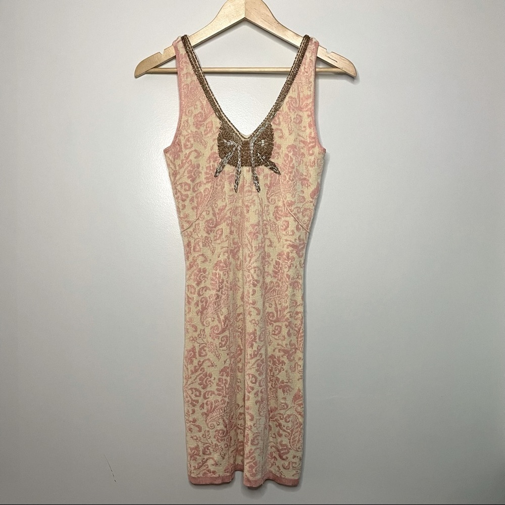 NWT! FREE PEOPLE Starstruck Champagne Corset Knit Dress Size S